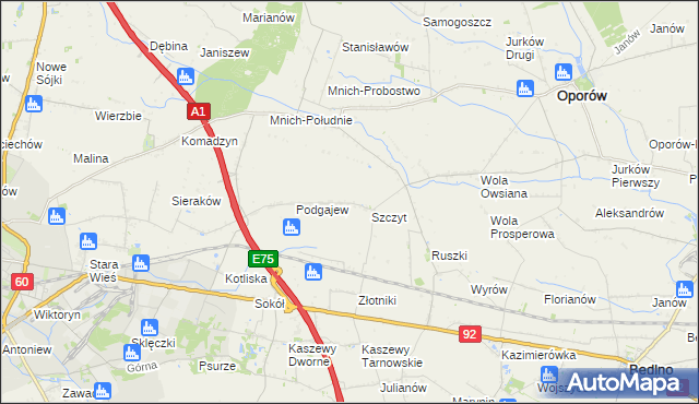 mapa Szymanówka gmina Oporów, Szymanówka gmina Oporów na mapie Targeo