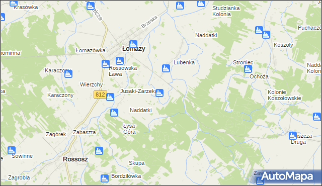 mapa Szymanowo gmina Łomazy, Szymanowo gmina Łomazy na mapie Targeo