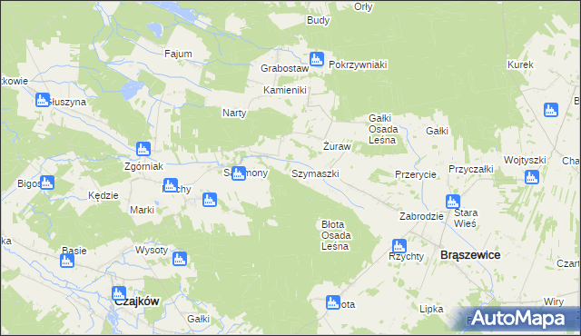 mapa Szymaszki, Szymaszki na mapie Targeo