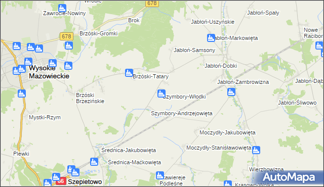 mapa Szymbory-Włodki, Szymbory-Włodki na mapie Targeo