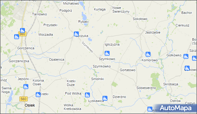 mapa Szymkowo, Szymkowo na mapie Targeo