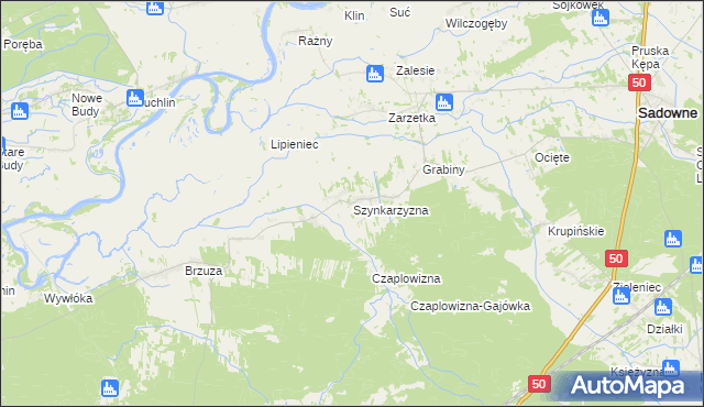 mapa Szynkarzyzna, Szynkarzyzna na mapie Targeo