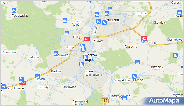 mapa Szyszków gmina Praszka, Szyszków gmina Praszka na mapie Targeo