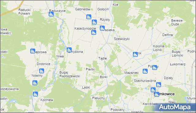 mapa Tądle, Tądle na mapie Targeo