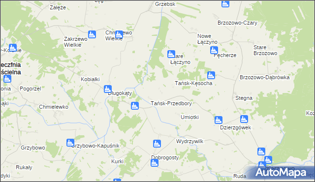 mapa Tańsk-Chorąże, Tańsk-Chorąże na mapie Targeo