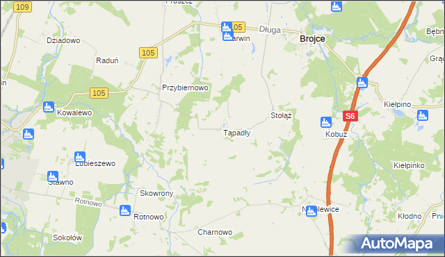 mapa Tąpadły, Tąpadły na mapie Targeo