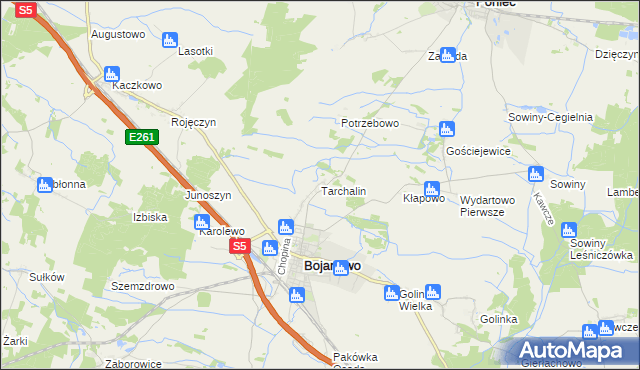 mapa Tarchalin, Tarchalin na mapie Targeo