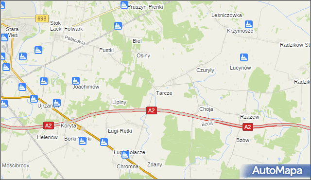 mapa Tarcze, Tarcze na mapie Targeo