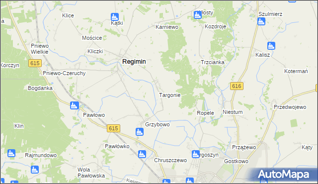 mapa Targonie, Targonie na mapie Targeo