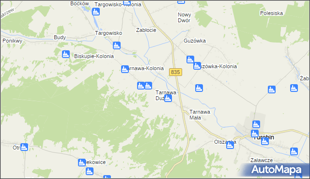 mapa Tarnawa Duża, Tarnawa Duża na mapie Targeo