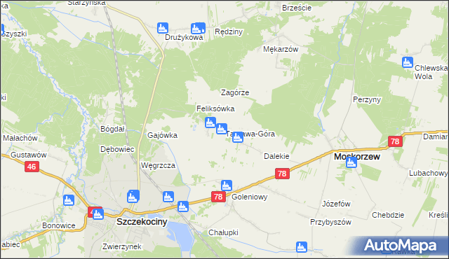 mapa Tarnawa-Góra, Tarnawa-Góra na mapie Targeo