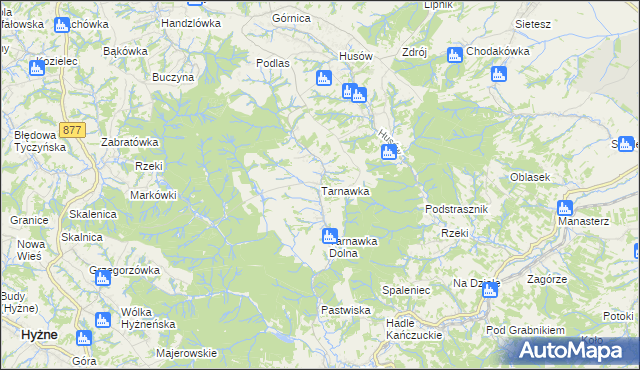 mapa Tarnawka gmina Markowa, Tarnawka gmina Markowa na mapie Targeo