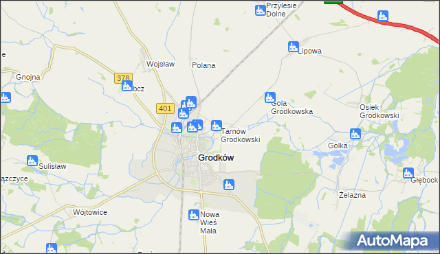 mapa Tarnów Grodkowski, Tarnów Grodkowski na mapie Targeo