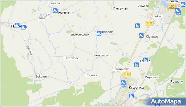 mapa Tarnówczyn, Tarnówczyn na mapie Targeo