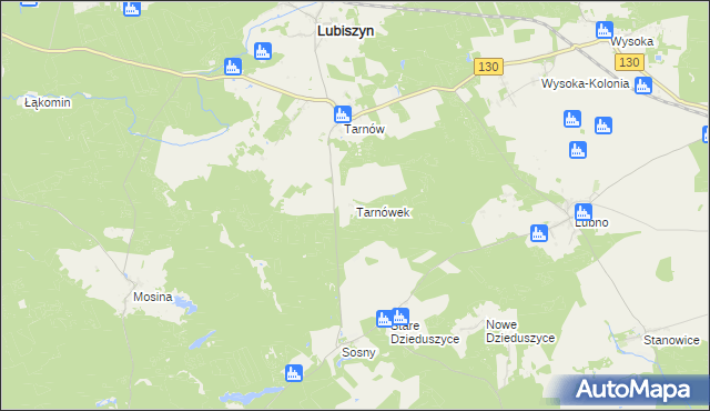 mapa Tarnówek gmina Witnica, Tarnówek gmina Witnica na mapie Targeo