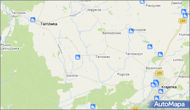 mapa Tarnowiec gmina Tarnówka, Tarnowiec gmina Tarnówka na mapie Targeo