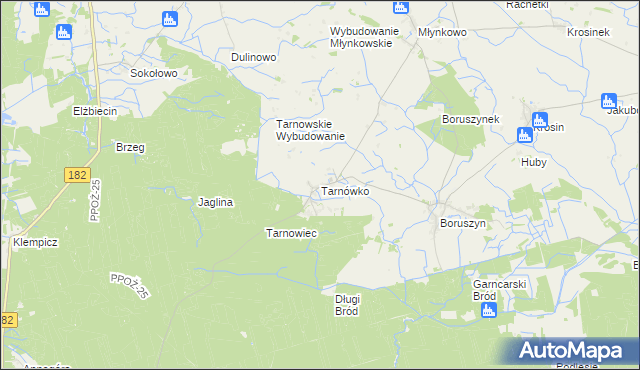 mapa Tarnówko gmina Połajewo, Tarnówko gmina Połajewo na mapie Targeo