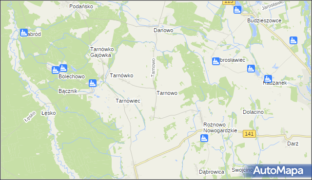 mapa Tarnowo gmina Maszewo, Tarnowo gmina Maszewo na mapie Targeo