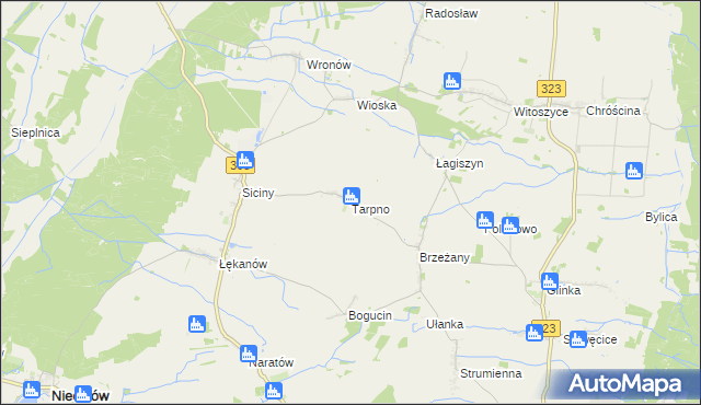 mapa Tarpno gmina Niechlów, Tarpno gmina Niechlów na mapie Targeo