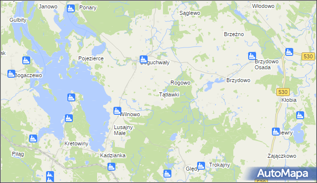 mapa Tątławki, Tątławki na mapie Targeo