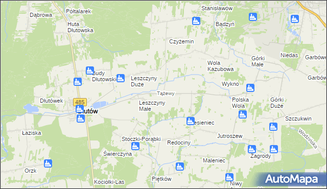 mapa Tążewy, Tążewy na mapie Targeo