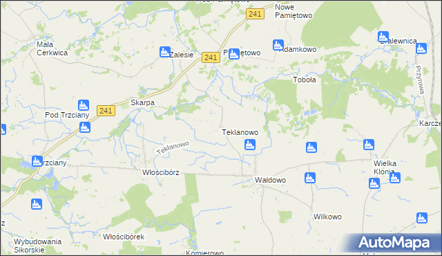 mapa Teklanowo, Teklanowo na mapie Targeo