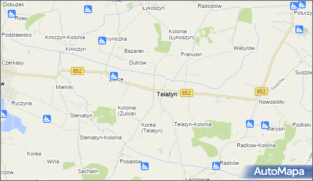 mapa Telatyn, Telatyn na mapie Targeo