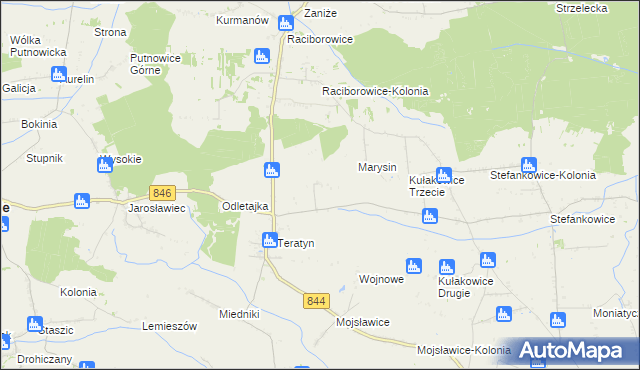 mapa Teratyn-Kolonia, Teratyn-Kolonia na mapie Targeo