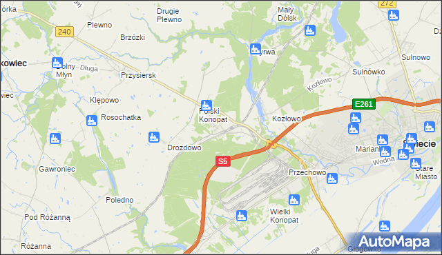 mapa Terespol Pomorski, Terespol Pomorski na mapie Targeo