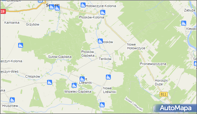 mapa Terlików, Terlików na mapie Targeo