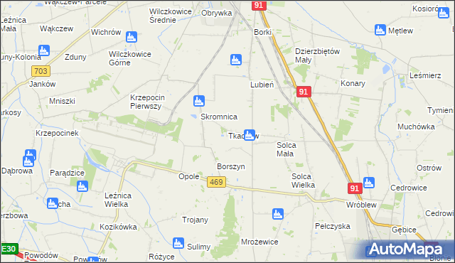 mapa Tkaczew, Tkaczew na mapie Targeo