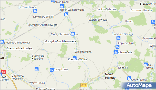 mapa Tłoczewo, Tłoczewo na mapie Targeo