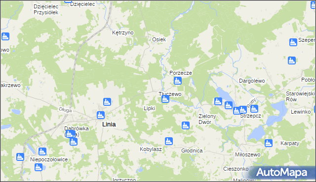 mapa Tłuczewo, Tłuczewo na mapie Targeo