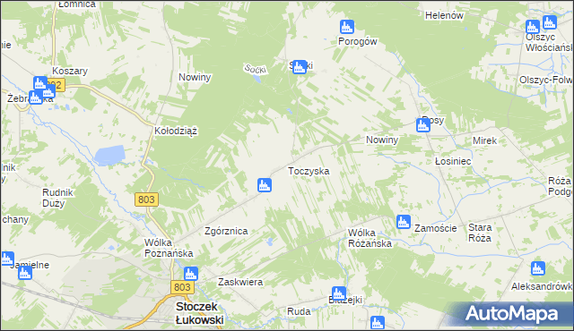 mapa Toczyska, Toczyska na mapie Targeo