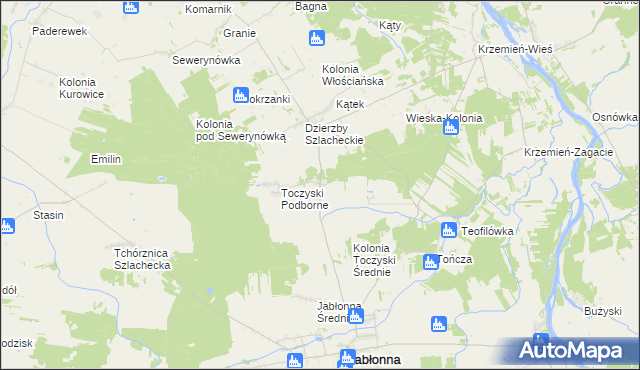 mapa Toczyski Średnie, Toczyski Średnie na mapie Targeo