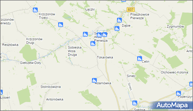 mapa Tokarówka, Tokarówka na mapie Targeo