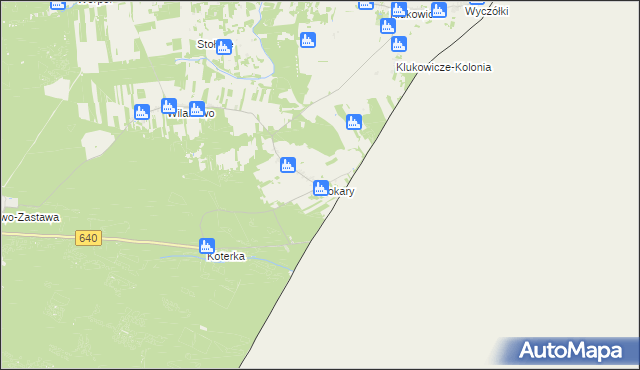 mapa Tokary gmina Mielnik, Tokary gmina Mielnik na mapie Targeo