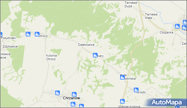 mapa Tokary gmina Turobin, Tokary gmina Turobin na mapie Targeo