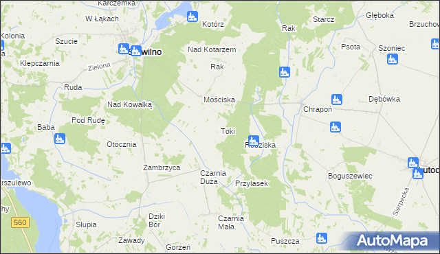 mapa Toki gmina Skrwilno, Toki gmina Skrwilno na mapie Targeo