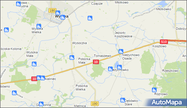 mapa Tomaszewo gmina Białośliwie, Tomaszewo gmina Białośliwie na mapie Targeo