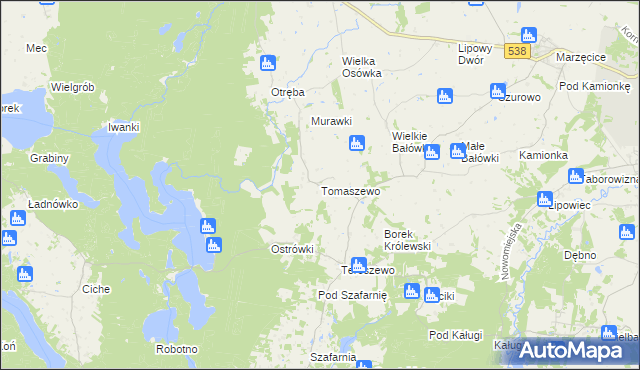 mapa Tomaszewo gmina Kurzętnik, Tomaszewo gmina Kurzętnik na mapie Targeo