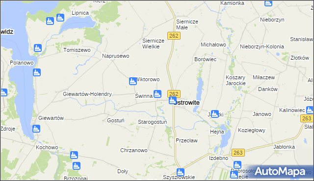 mapa Tomaszewo gmina Ostrowite, Tomaszewo gmina Ostrowite na mapie Targeo