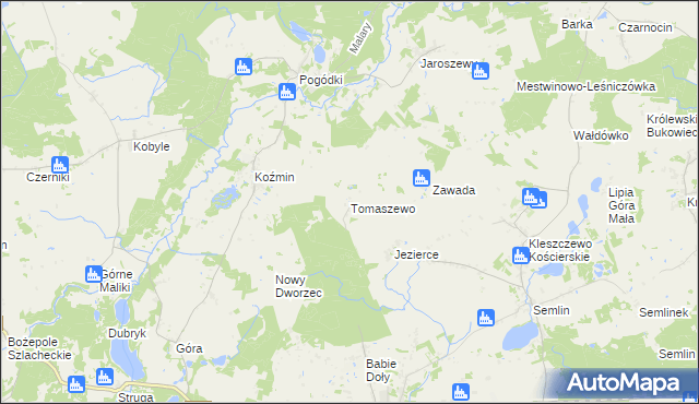 mapa Tomaszewo gmina Zblewo, Tomaszewo gmina Zblewo na mapie Targeo