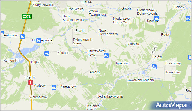 mapa Tomaszów gmina Skaryszew, Tomaszów gmina Skaryszew na mapie Targeo