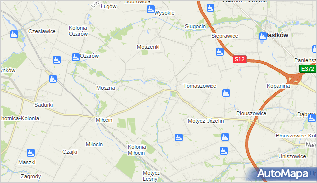 mapa Tomaszowice-Kolonia, Tomaszowice-Kolonia na mapie Targeo