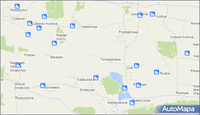 mapa Tomaszówka gmina Komarów-Osada, Tomaszówka gmina Komarów-Osada na mapie Targeo