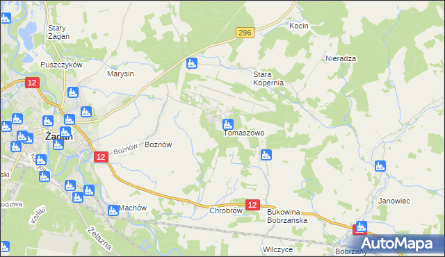 mapa Tomaszowo, Tomaszowo na mapie Targeo