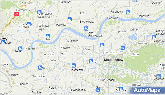 mapa Tonia gmina Bolesław, Tonia gmina Bolesław na mapie Targeo