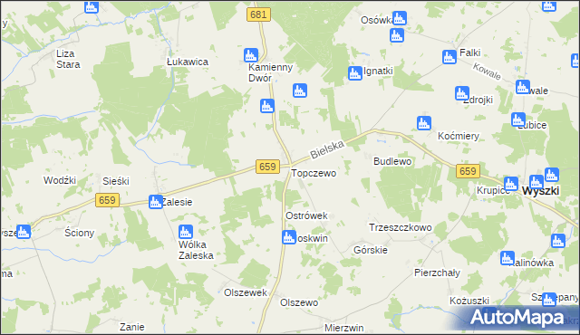 mapa Topczewo, Topczewo na mapie Targeo