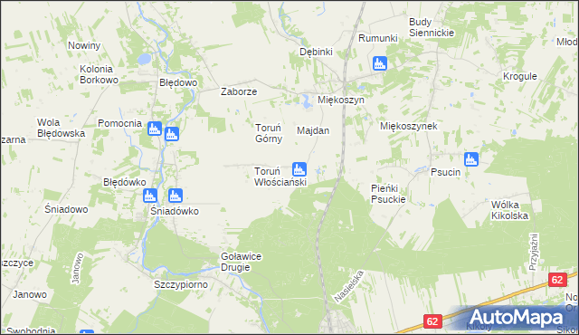 mapa Toruń Dworski, Toruń Dworski na mapie Targeo